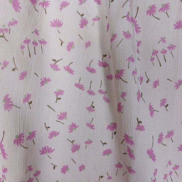 J.Crew A-line Dress Women's 2 Ivory Floral 100% Silk Short Sleeve Mini Cottage - Picture 10 of 14